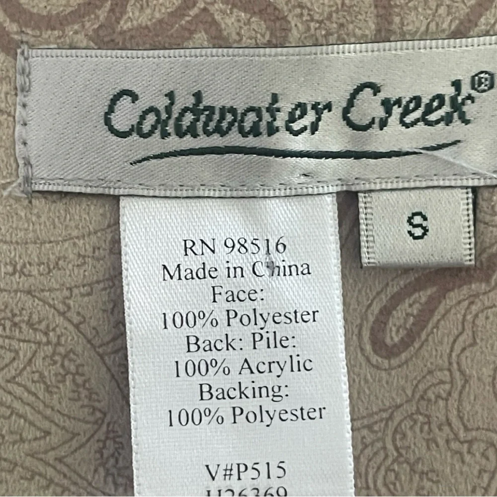 Coldwater Creek Faux Suede Vest Size Small Light Beige